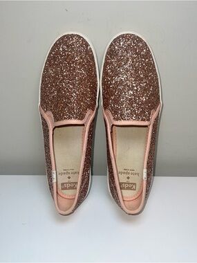 Keds Rose Gold Glitter Slip-On Sneakers